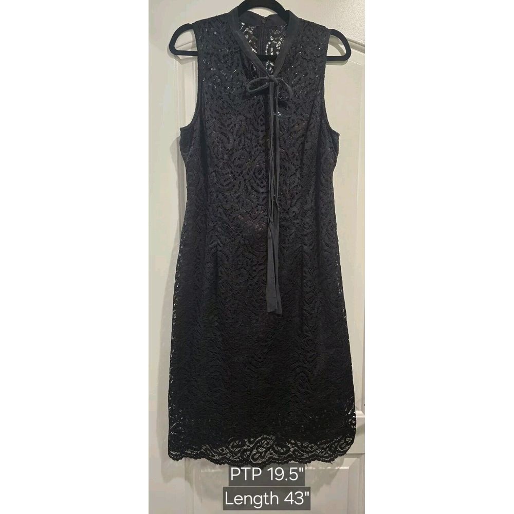 Antonio Melani Silk Tie Lace Burgundy Lined Knee-length Dress EUC Size 14